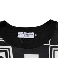 Dolce & Gabbana Black Logo Monogram Cotton Crew Neck T-shirt