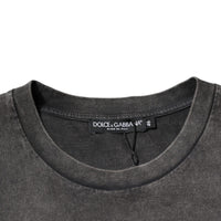 Dolce & Gabbana Gray Logo Embellished Men Crew Neck T-shirt