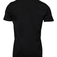 Dolce & Gabbana Black Logo Cotton Crew Neck T-shirt