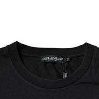 Dolce & Gabbana Black Logo Cotton Crew Neck T-shirt