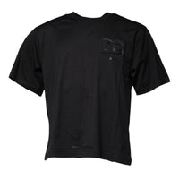 Dolce & Gabbana Black DG Logo Print Cotton Crew Neck T-shirt