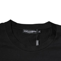 Dolce & Gabbana Black DG Logo Print Cotton Crew Neck T-shirt