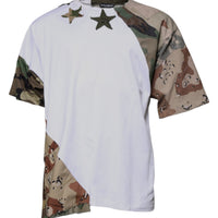 Dolce & Gabbana White Camouflage Cotton Crew Neck T-shirt