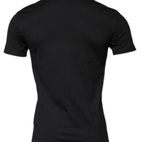 Dolce & Gabbana Black Cotton Crew Neck Short Sleeves T-shirt