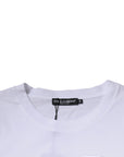 Dolce & Gabbana White Logo Print Cotton Crew Neck T-shirt