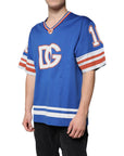 Dolce & Gabbana Blue Logo V-neck Short Sleeve T-shirt