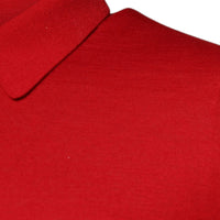 Dolce & Gabbana Red Cashmere Collared Pullover Sweater