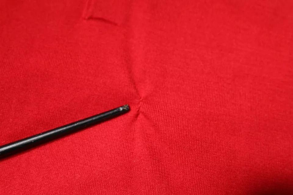 Dolce &amp; Gabbana Red Cashmere Collared Pullover Sweater