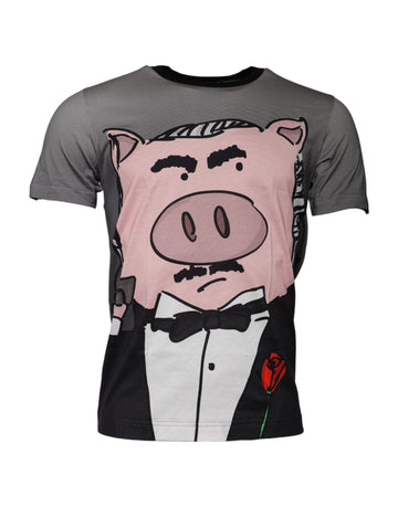 Dolce & Gabbana Gray 2019 Year Of The Pig Short Sleeve T-shirt