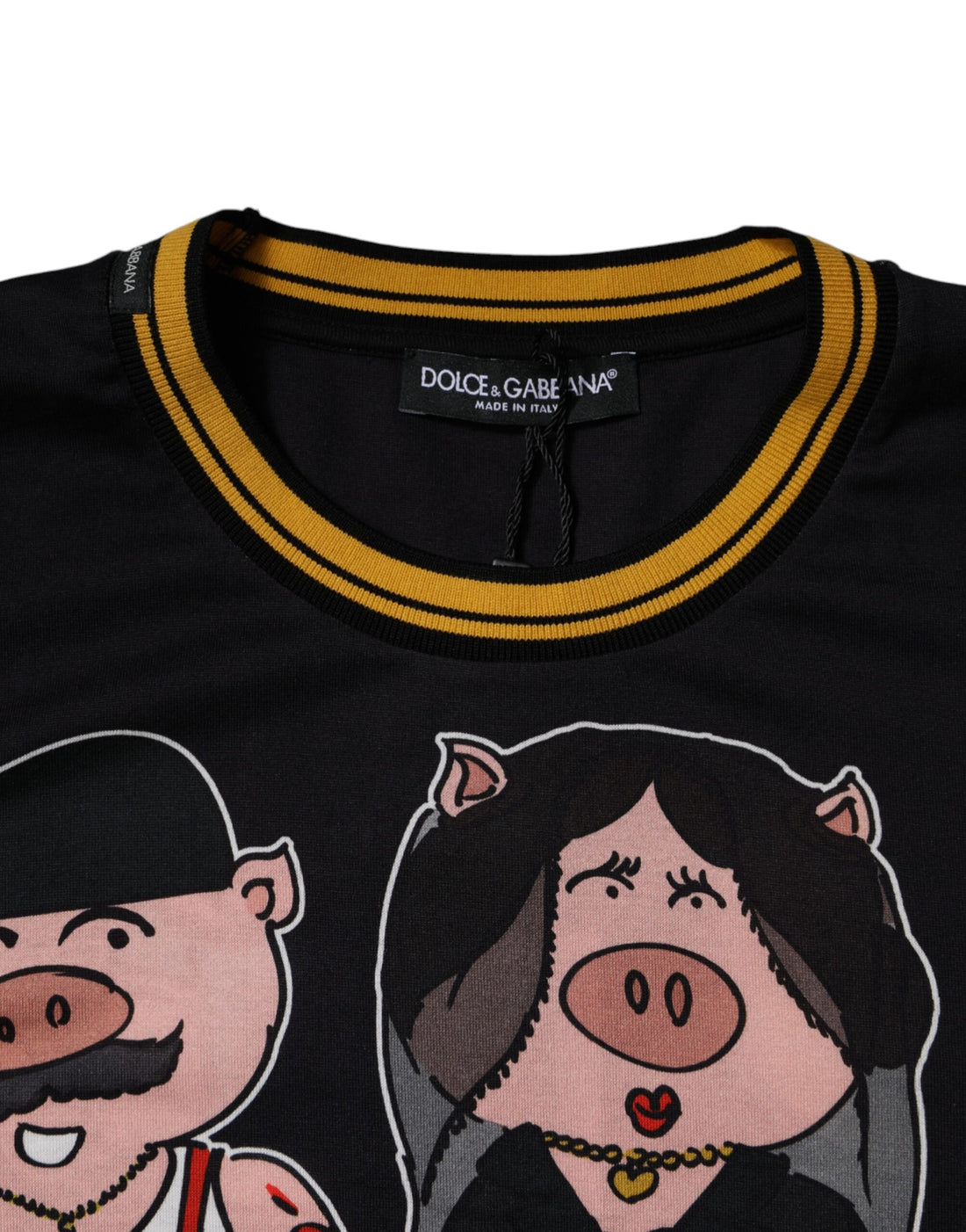 Dolce & Gabbana Black 2019 Year Of The Pig Crew Neck T-shirt