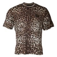 Dolce & Gabbana Brown Leopard Crew Neck Short Sleeve T-shirt