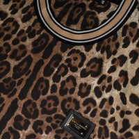 Dolce & Gabbana Brown Leopard Crew Neck Short Sleeve T-shirt