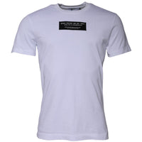 Dolce & Gabbana White Logo Print Cotton Crew Neck T-shirt