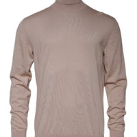 Dolce & Gabbana Beige Cashmere Turtleneck Pullover Sweater