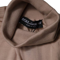 Dolce & Gabbana Beige Cashmere Turtleneck Pullover Sweater