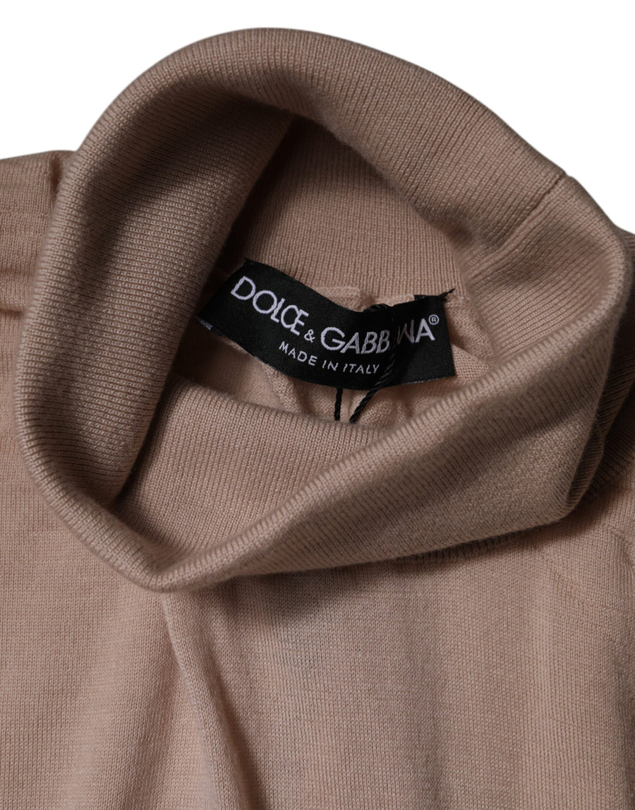 Dolce & Gabbana Beige Cashmere Turtleneck Pullover Sweater