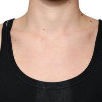 Dolce & Gabbana Black Cotton Sleeveless Round Neck Tank T-shirt