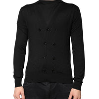 Dolce & Gabbana Black Cashmere Button Down Cardigan Sweater