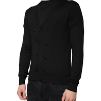 Dolce & Gabbana Black Cashmere Button Down Cardigan Sweater