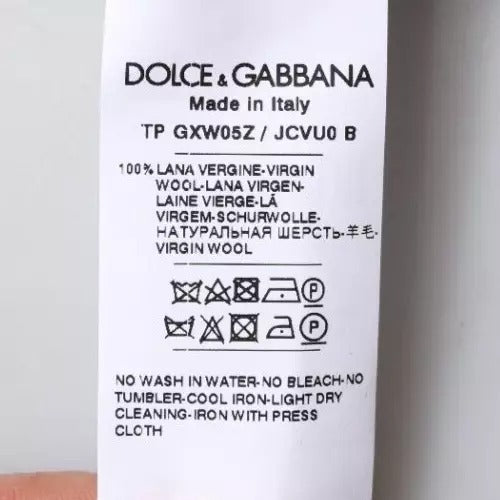 Dolce & Gabbana Gray Wool Logo Turtleneck Pullover Sweater