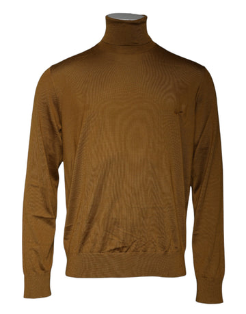 Dolce & Gabbana Brown Cashmere Turtleneck Pullover Sweater