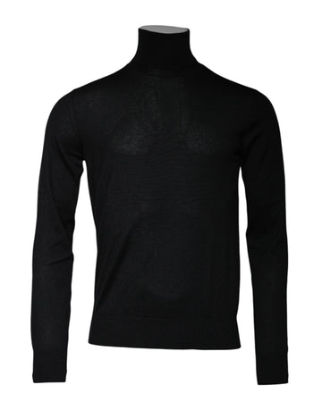 Dolce & Gabbana Black Cashmere Turtleneck Pullover Sweater