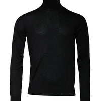 Dolce & Gabbana Black Cashmere Turtleneck Pullover Sweater