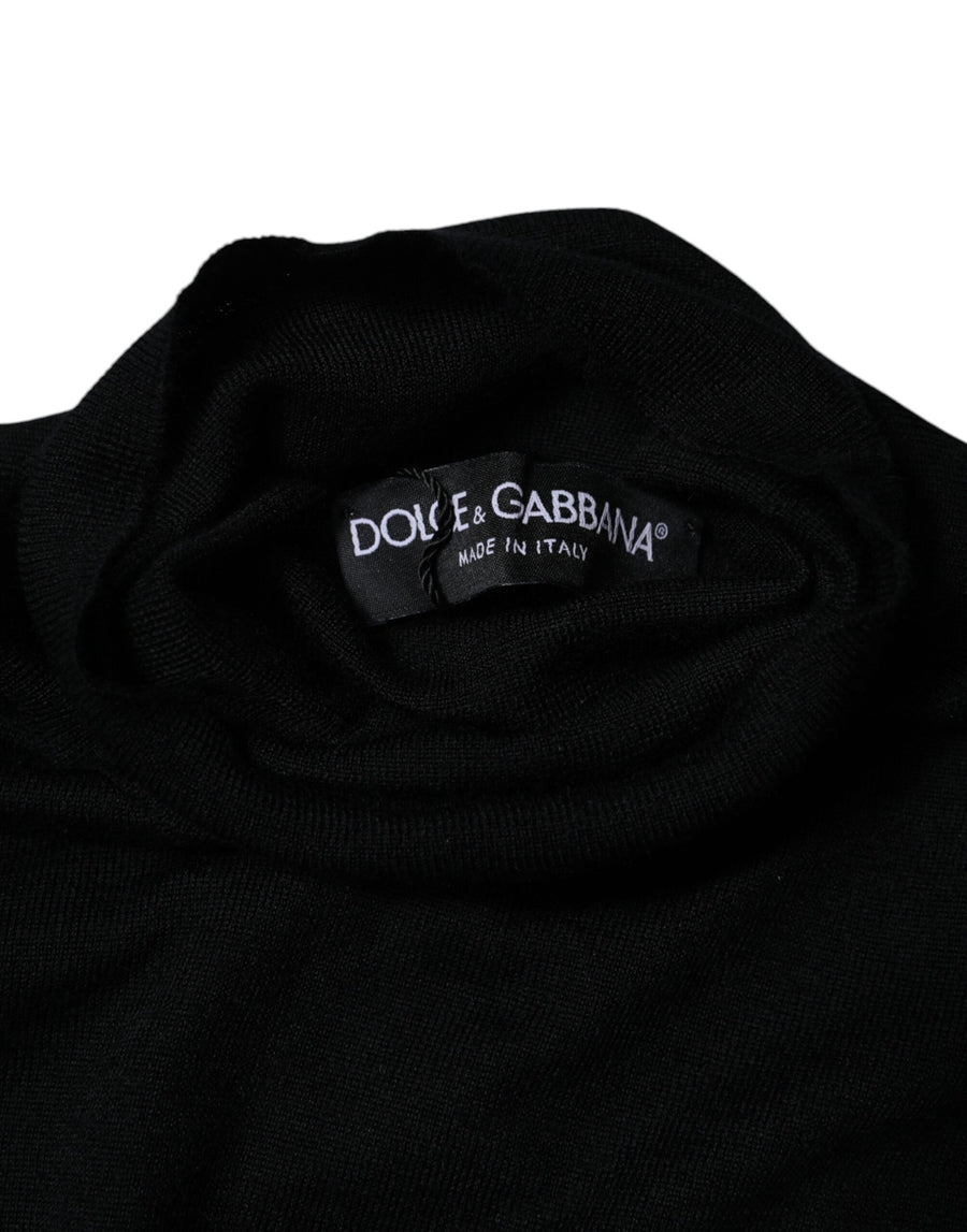 Dolce & Gabbana Black Cashmere Turtleneck Pullover Sweater