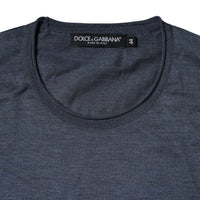 Dolce & Gabbana Dark Gray Silk Crew Neck Pullover Sweater