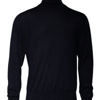 Dolce & Gabbana Blue Cashmere Turtleneck Pullover Sweater