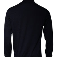 Dolce & Gabbana Blue Cashmere Turtleneck Pullover Sweater