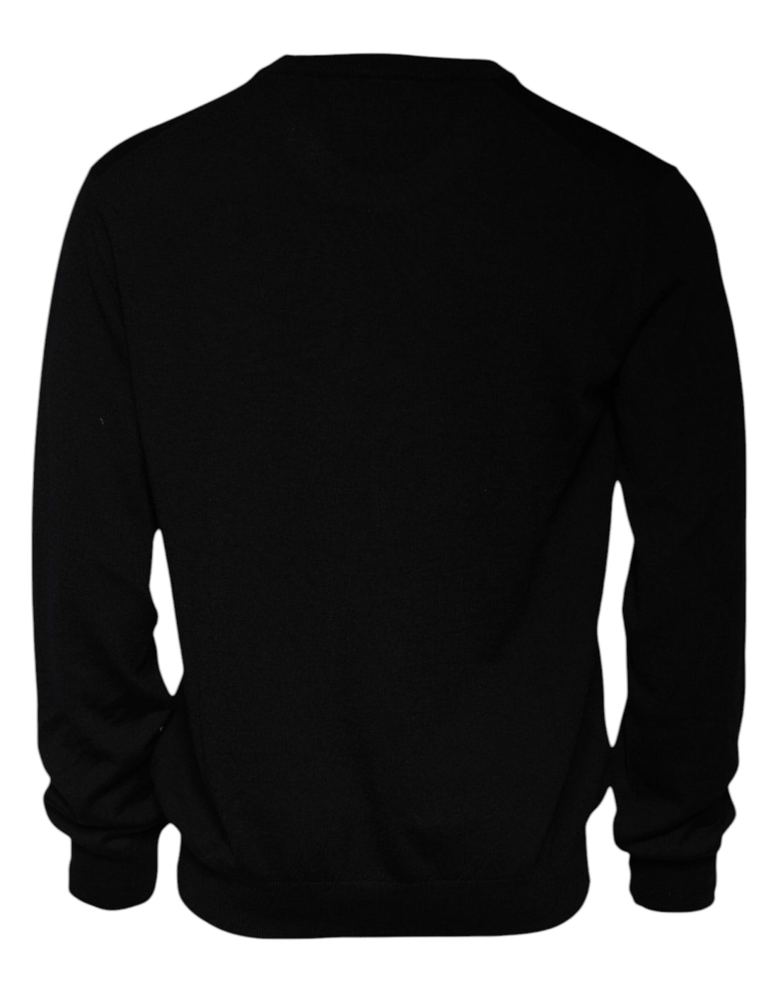 Dolce & Gabbana Black Logo Wool Crew Neck Pullover Sweater