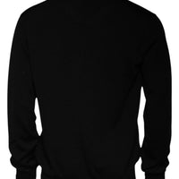 Dolce & Gabbana Black Logo Wool Crew Neck Pullover Sweater