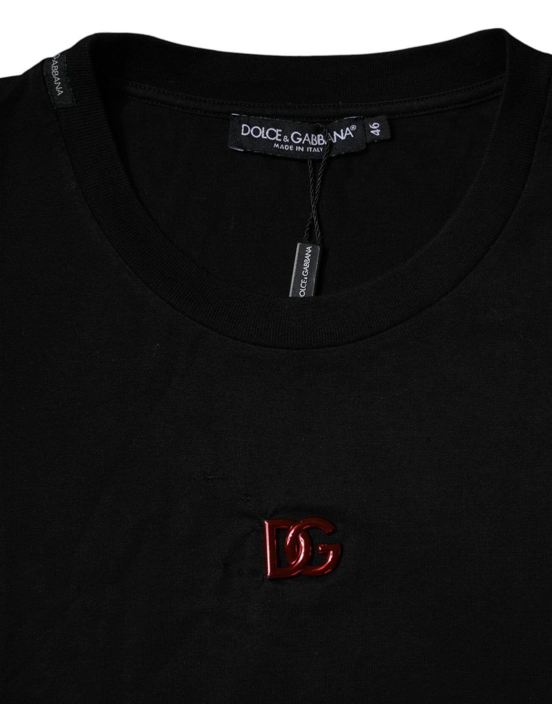 Dolce & Gabbana Black DG Logo Crew Neck Short Sleeve T-shirt