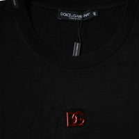 Dolce & Gabbana Black DG Logo Crew Neck Short Sleeve T-shirt