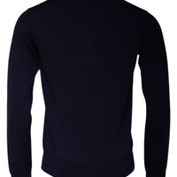 Dolce & Gabbana Blue DG Logo Wool Crew Neck Pullover Sweater