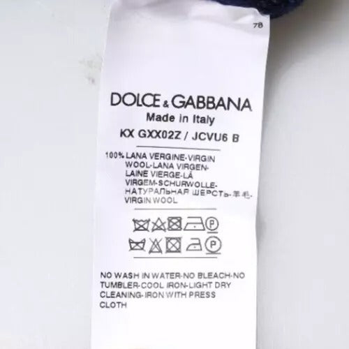 Dolce & Gabbana Blue DG Logo Wool Crew Neck Pullover Sweater