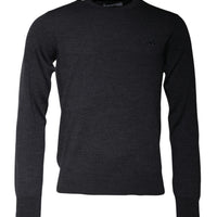 Dolce & Gabbana Dark Gray DG Logo Crew Neck Pullover Sweater