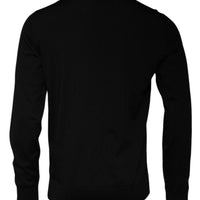 Dolce & Gabbana Black Logo Wool Crew Neck Pullover Sweater