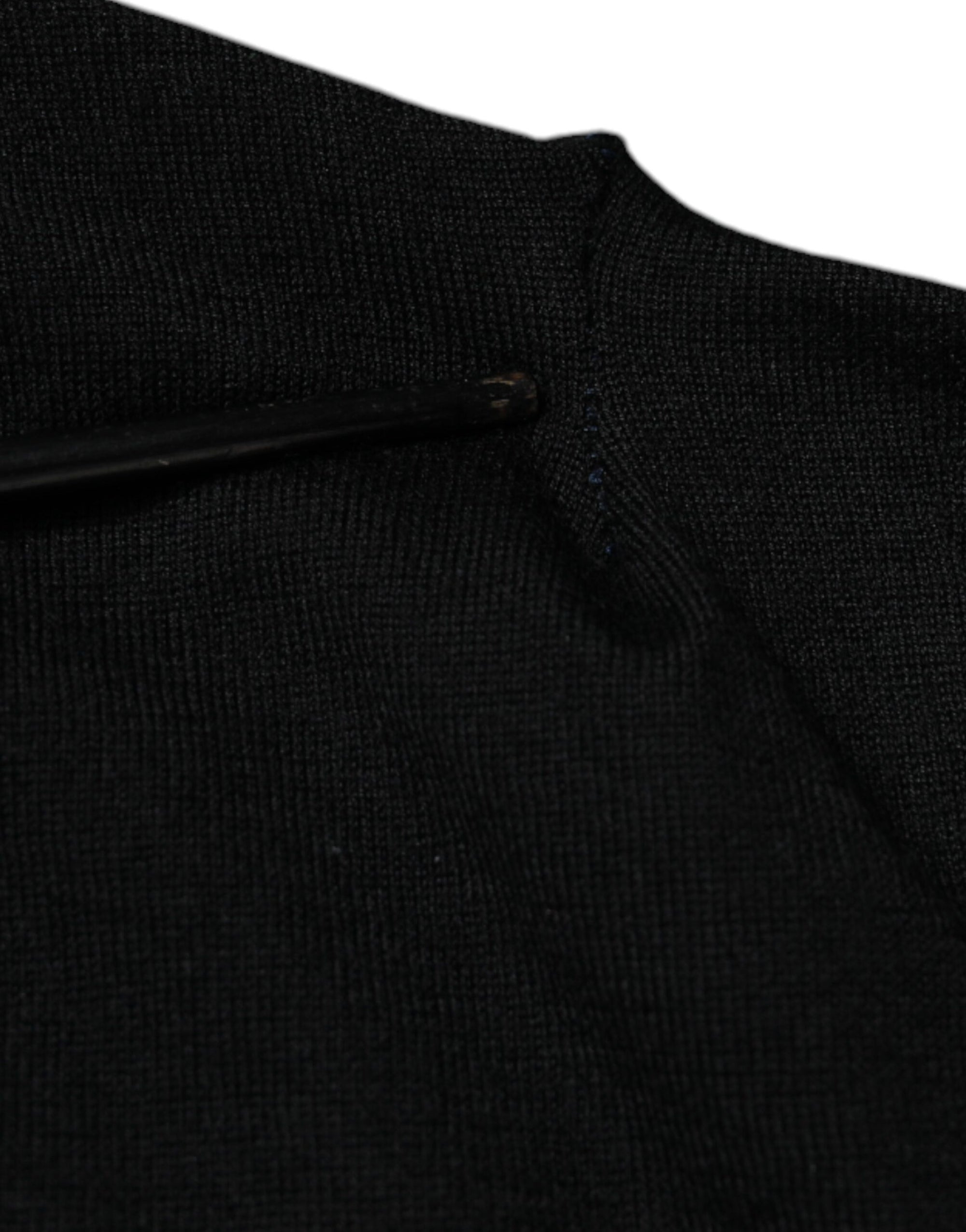 Dolce &amp; Gabbana Black Cashmere V-neck Pullover Sweater