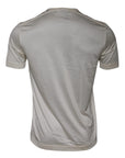 Dolce & Gabbana Off White Silk Crew Neck Short Sleeve T-shirt