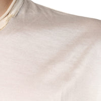 Dolce & Gabbana Off White Silk Crew Neck Henley T-shirt