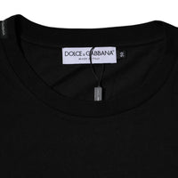 Dolce & Gabbana Black Logo Print Cotton Short Sleeves T-shirt