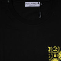 Dolce & Gabbana Black Logo Print Cotton Short Sleeves T-shirt