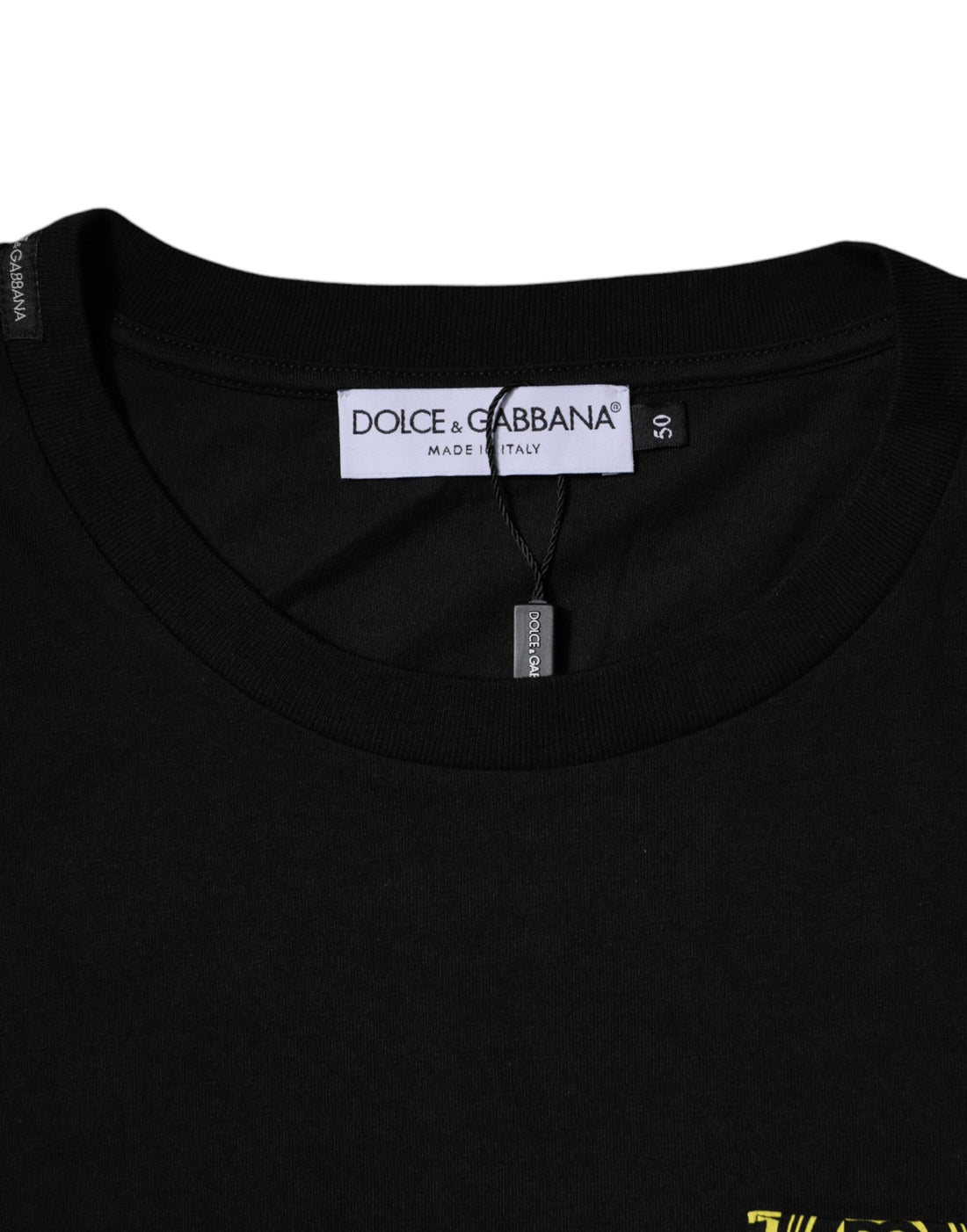 Dolce & Gabbana Black Logo Print Cotton Short Sleeves T-shirt