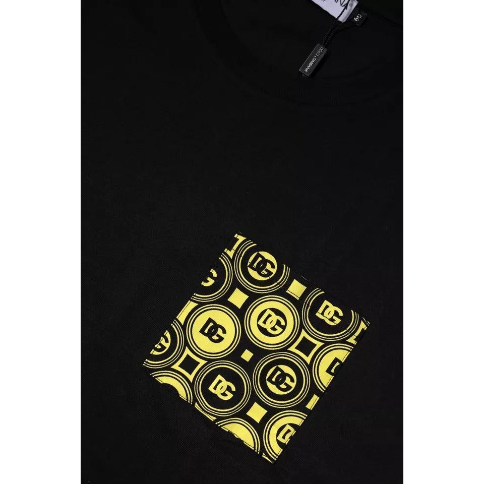 Dolce &amp; Gabbana Black Logo Print Cotton Short Sleeve T-shirt
