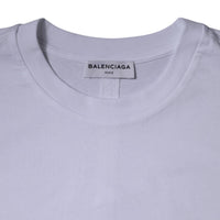 Balenciaga White Logo Cotton Crew Neck Short Sleeves T-shirt