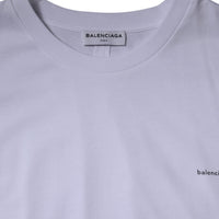 Balenciaga White Logo Cotton Crew Neck Short Sleeves T-shirt