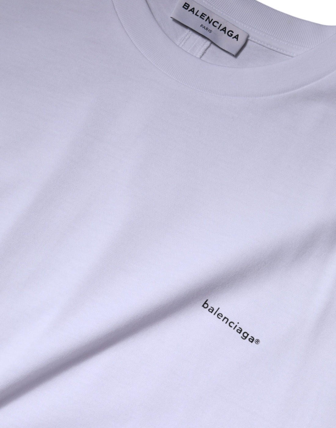 Balenciaga White Logo Cotton Crew Neck Short Sleeves T-shirt