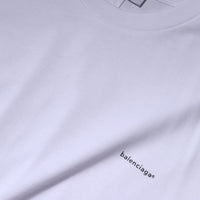 Balenciaga White Logo Cotton Crew Neck Short Sleeves T-shirt